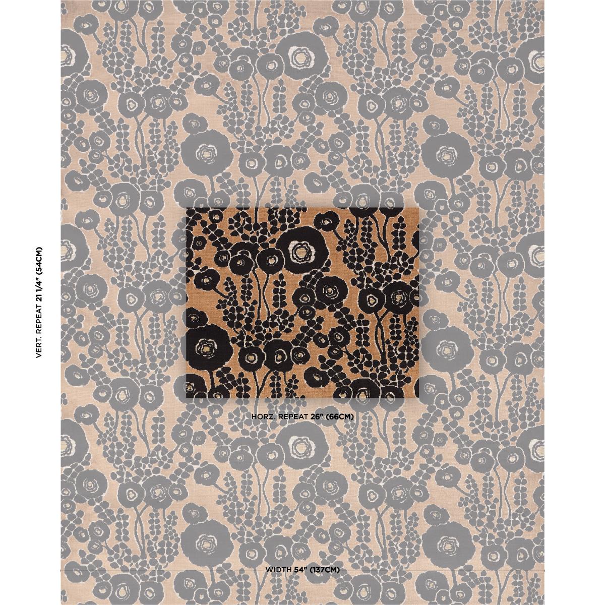 Schumacher Emelie Velvet Bronze & Noir Fabric Sample 84790