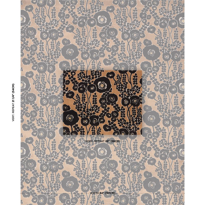 Schumacher Emelie Velvet Bronze & Noir Fabric Sample 84790