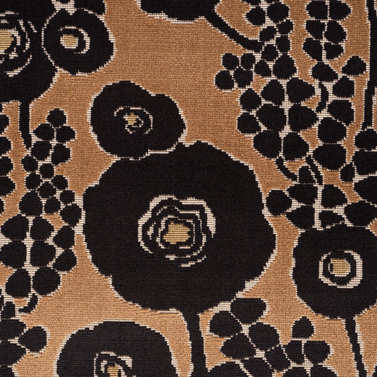 Schumacher Emelie Velvet Bronze & Noir Fabric 84790