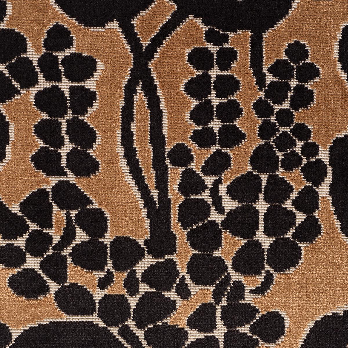 Schumacher Emelie Velvet Bronze & Noir Fabric Sample 84790