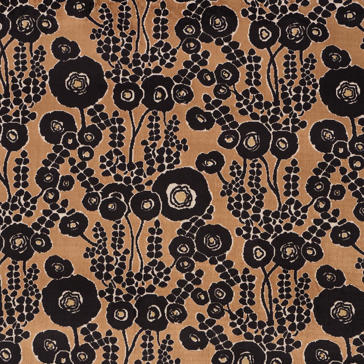 Schumacher Emelie Velvet Bronze & Noir Fabric Sample 84790