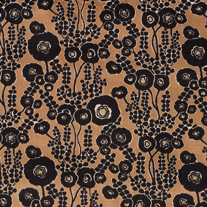 Schumacher Emelie Velvet Bronze & Noir Fabric Sample 84790