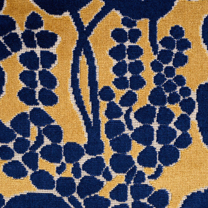 Schumacher Emelie Velvet Sapphire & Gold Fabric 84791