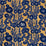 Schumacher Emelie Velvet Sapphire & Gold Fabric 84791