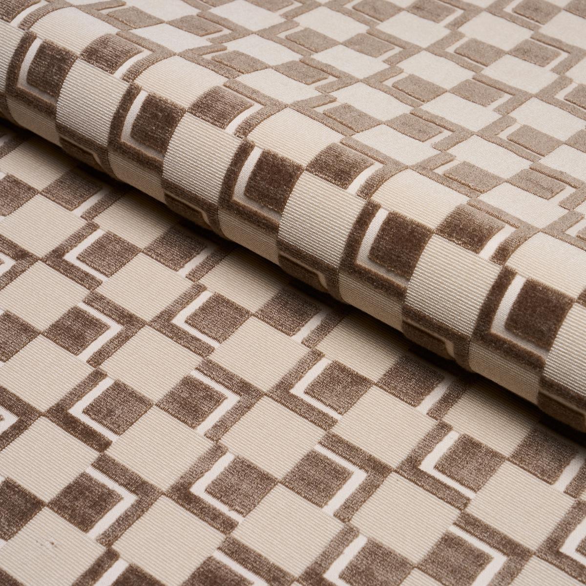 Schumacher Edison Velvet Champagne Fabric Sample 84800