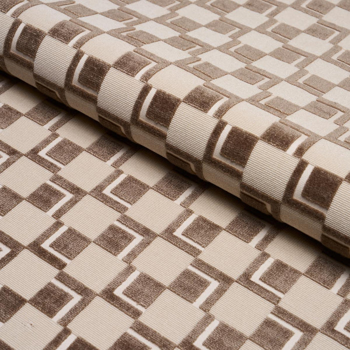 Schumacher Edison Velvet Champagne Fabric Sample 84800