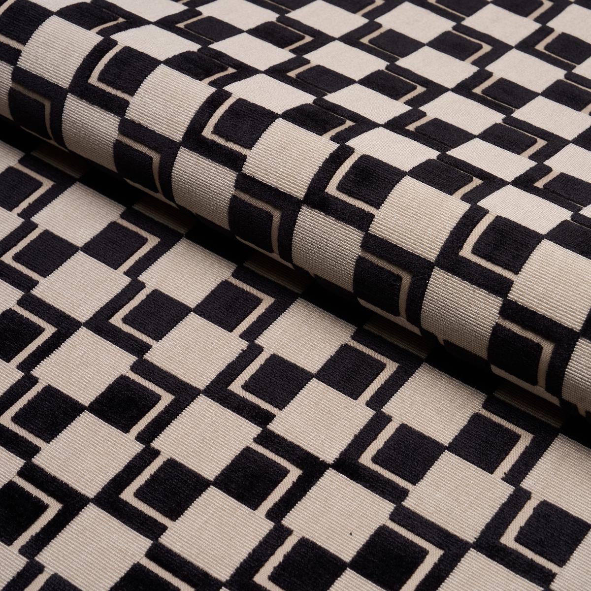 Schumacher Edison Velvet Noir Fabric Sample 84802