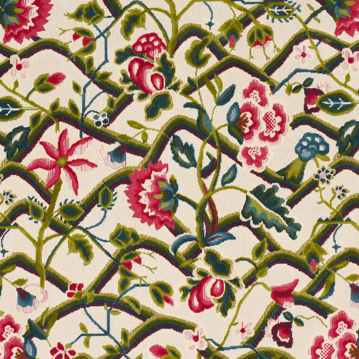 Schumacher Jacobean Garden Velvet Mulberry & Leaf Fabric Sample 84820