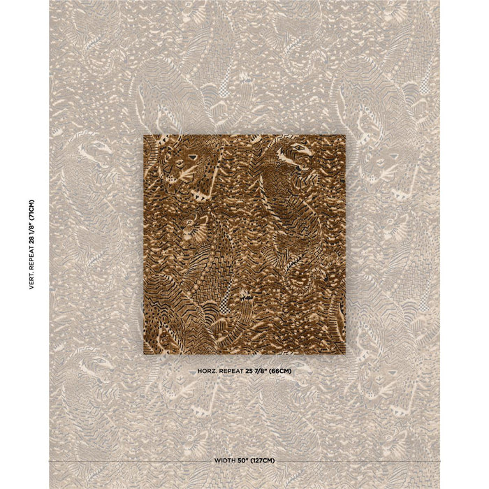 Schumacher Tigress Velvet Gold Fabric Sample 84830