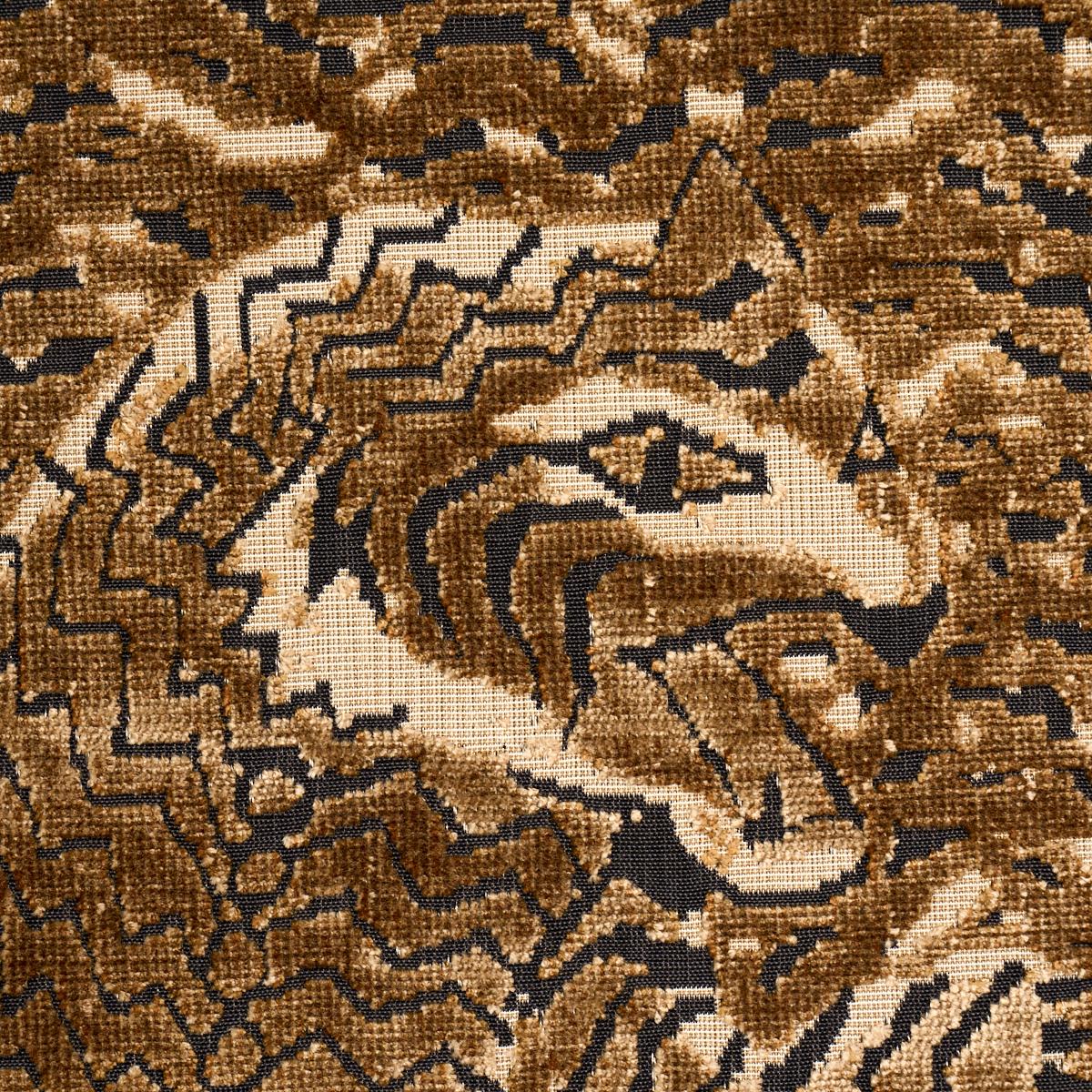 Schumacher Tigress Velvet Gold Fabric Sample 84830