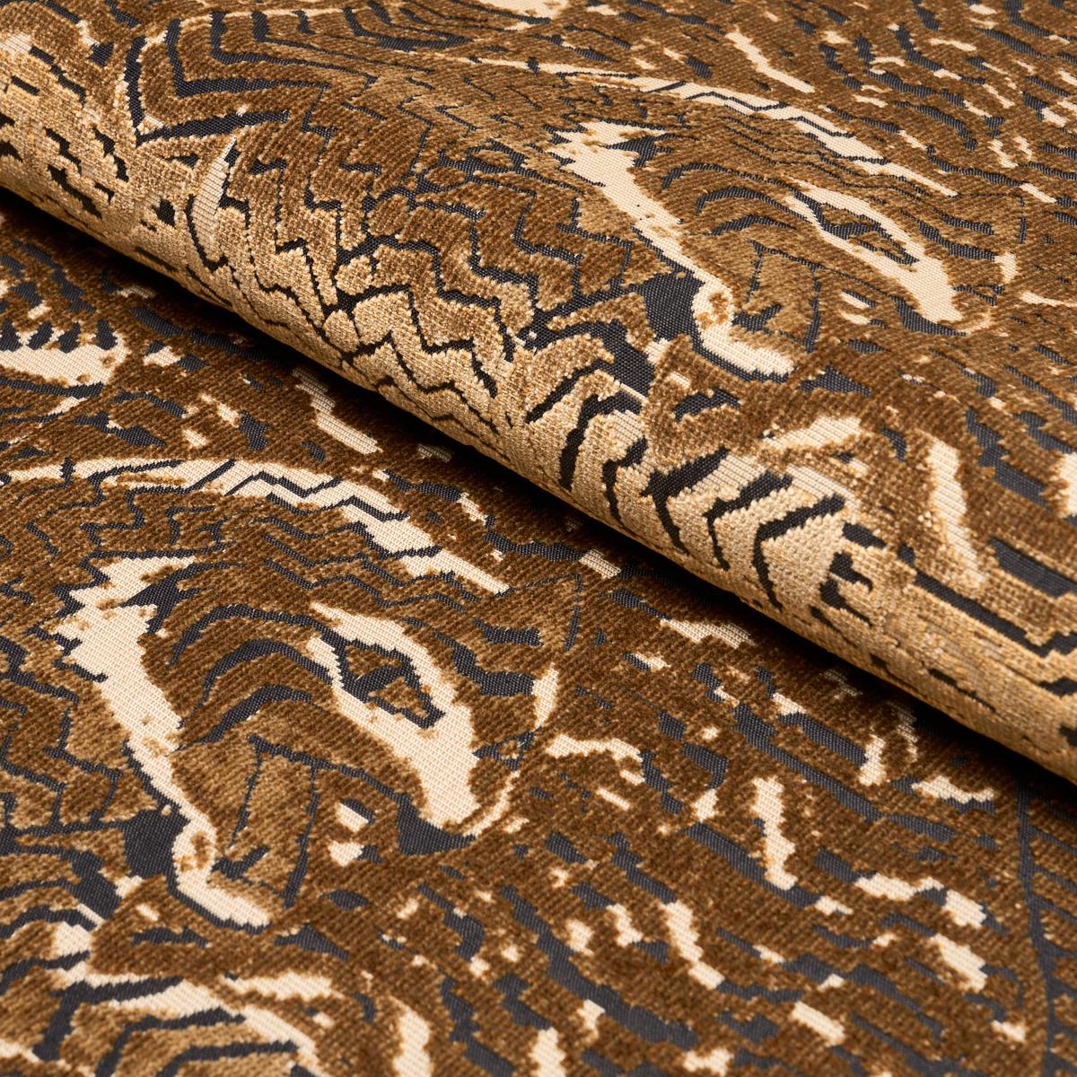 Schumacher Tigress Velvet Gold Fabric Sample 84830