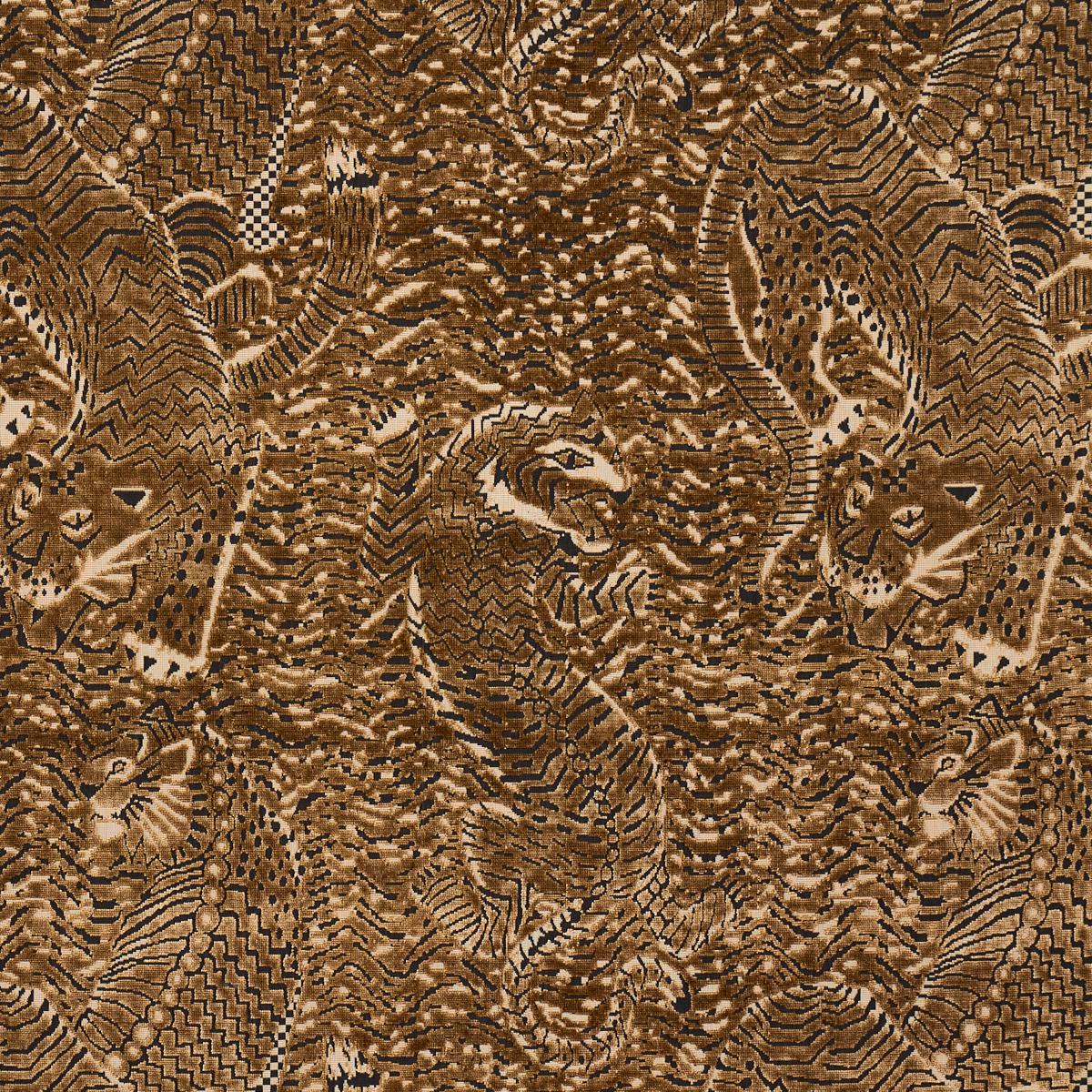 Schumacher Tigress Velvet Gold Fabric Sample 84830