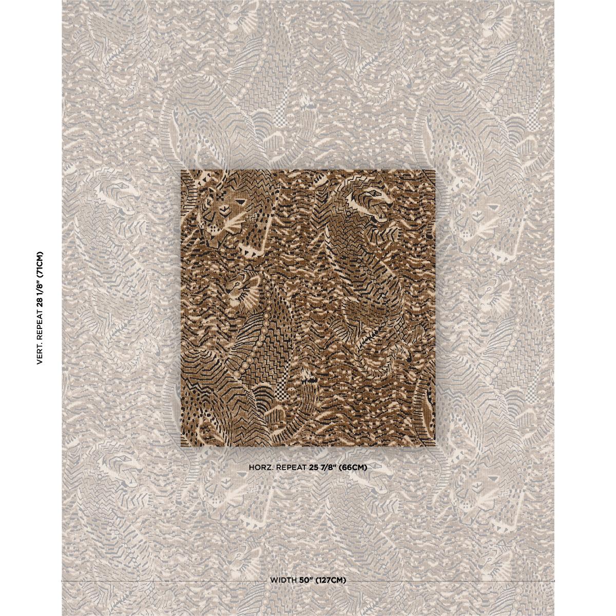 Schumacher Tigress Velvet Champagne Fabric Sample 84831