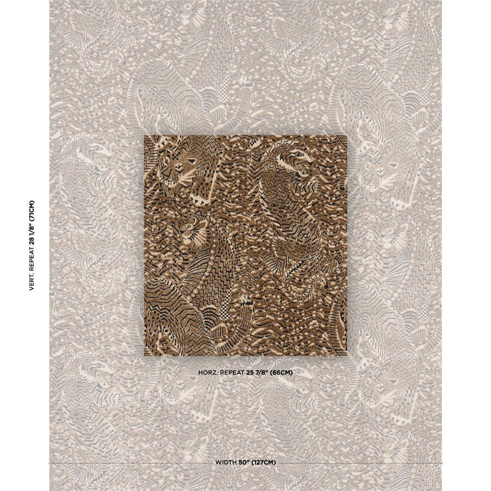 Schumacher Tigress Velvet Champagne Fabric Sample 84831