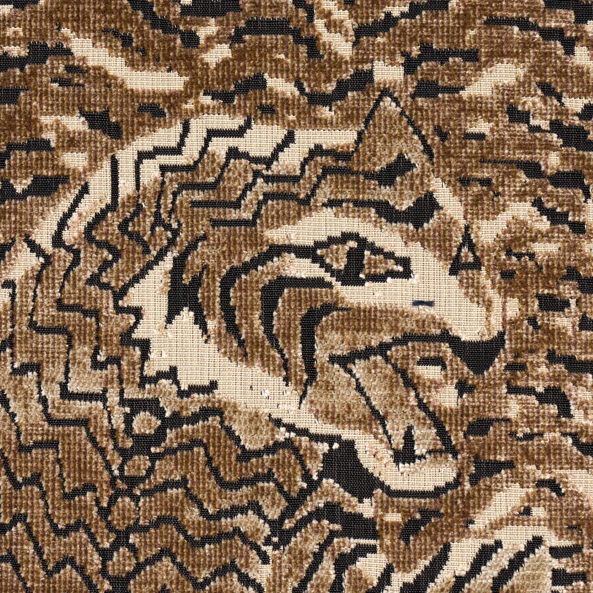 Schumacher Tigress Velvet Champagne Fabric 84831