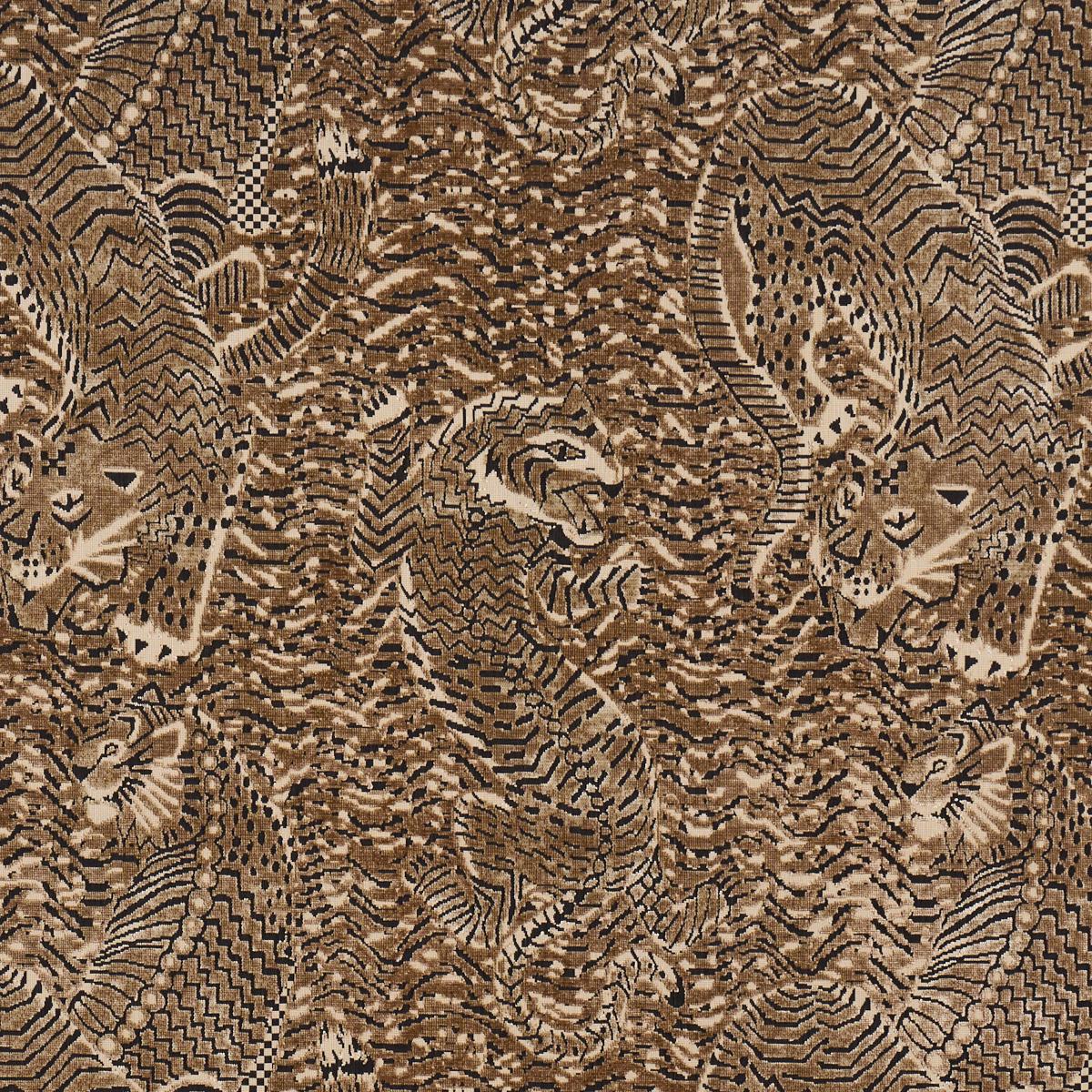 Schumacher Tigress Velvet Champagne Fabric Sample 84831