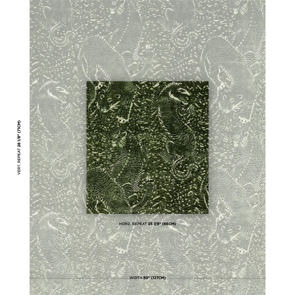 Schumacher Tigress Velvet Malachite Fabric Sample 84832