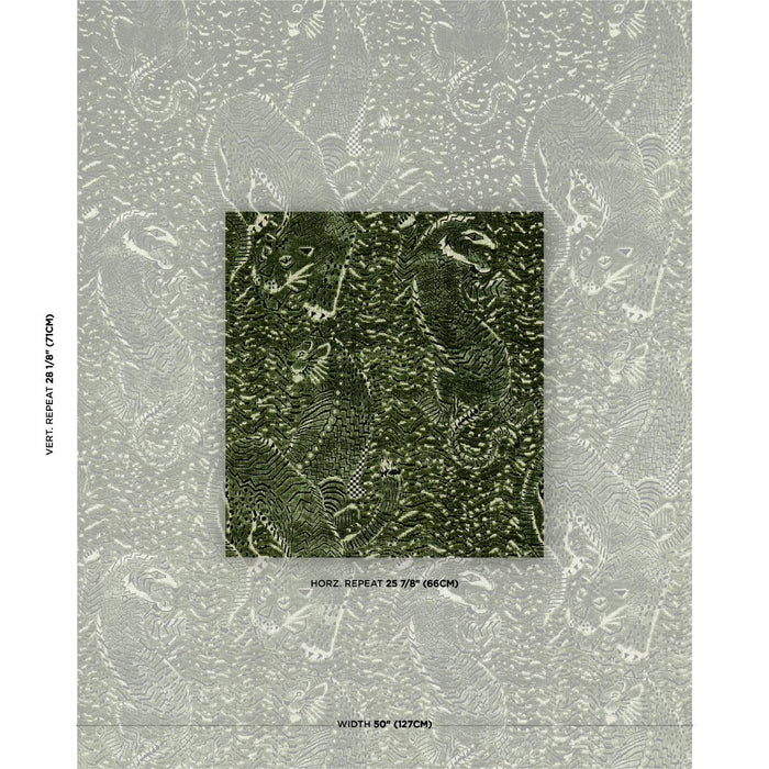 Schumacher Tigress Velvet Malachite Fabric Sample 84832
