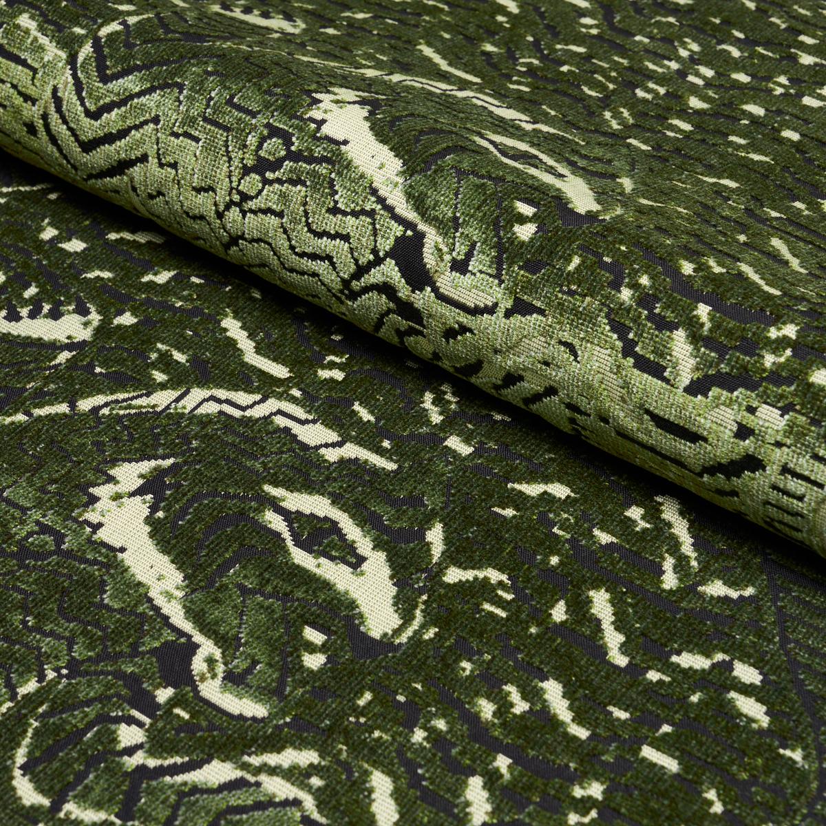 Schumacher Tigress Velvet Malachite Fabric Sample 84832