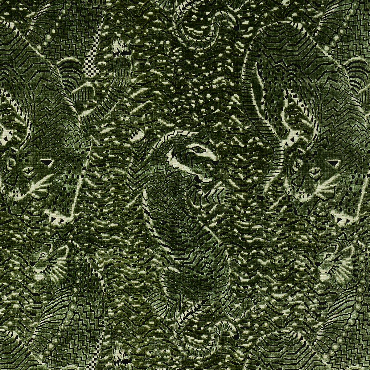 Schumacher Tigress Velvet Malachite Fabric Sample 84832