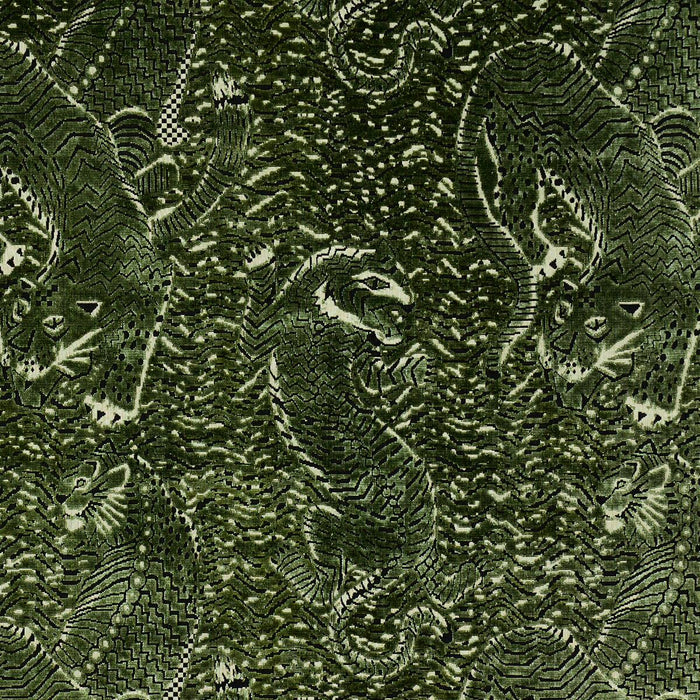 Schumacher Tigress Velvet Malachite Fabric Sample 84832