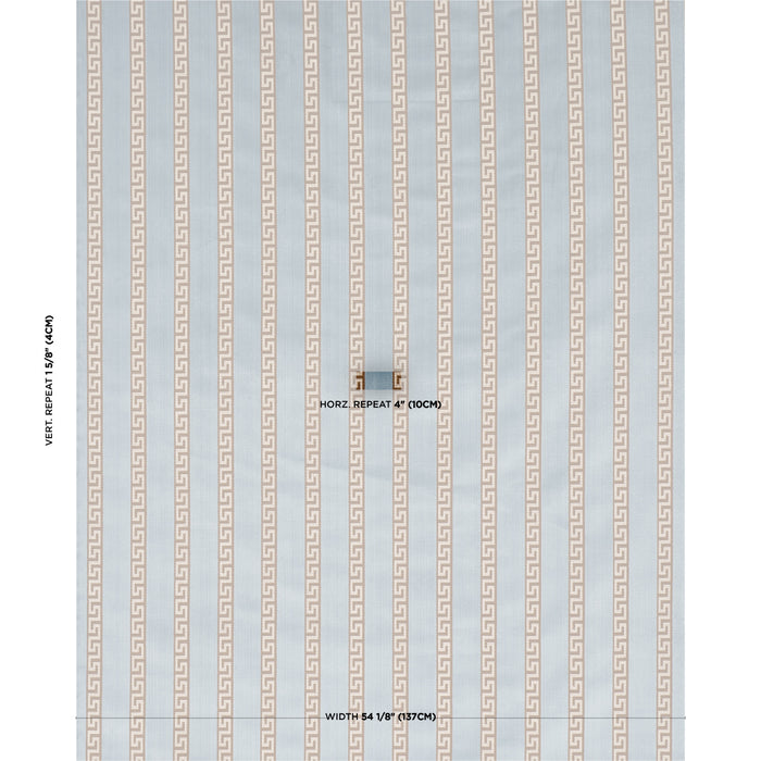 Schumacher Darius Velvet Stripe Aquamarine Fabric Sample 84851