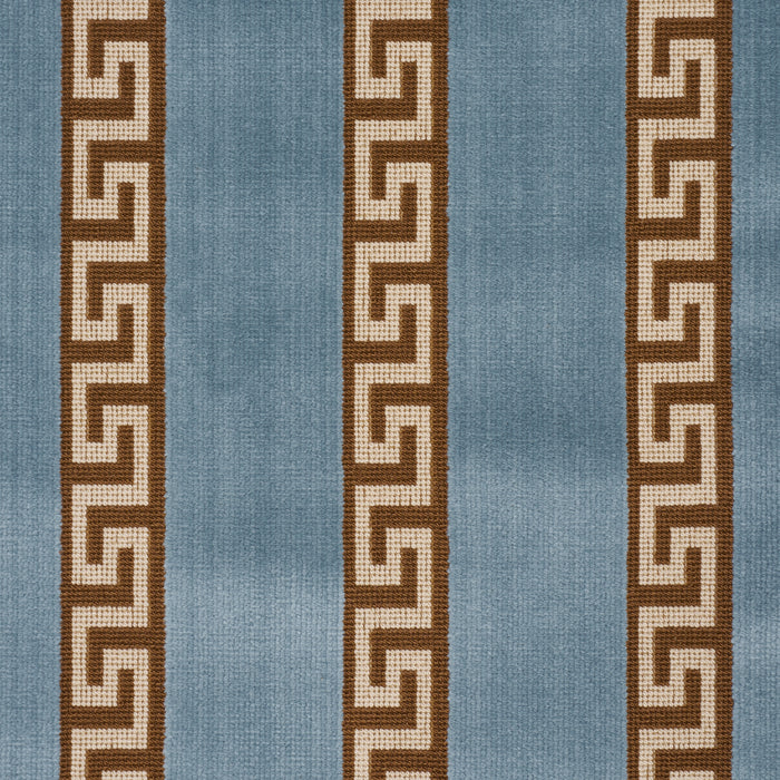Schumacher Darius Velvet Stripe Aquamarine Fabric 84851