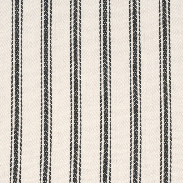 Schumacher Griffin Ticking Stripe Black & White Fabric Sample 84860