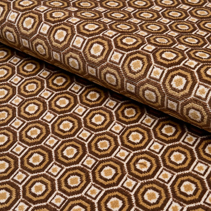 Schumacher Trianon Cut Velvet Bisque Fabric 84891