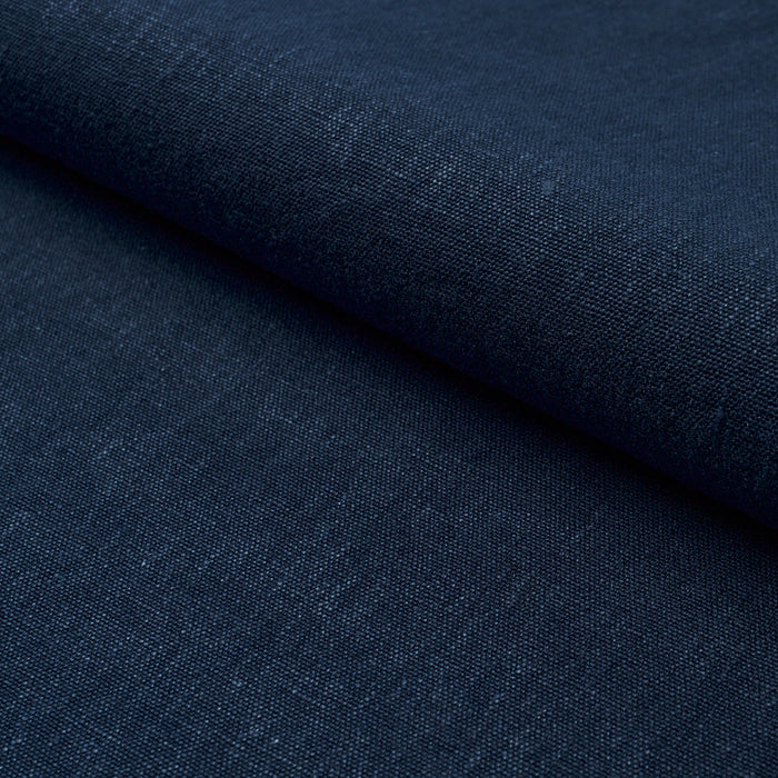 Schumacher Jumi Stonewashed Linen Navy Fabric Sample 84910