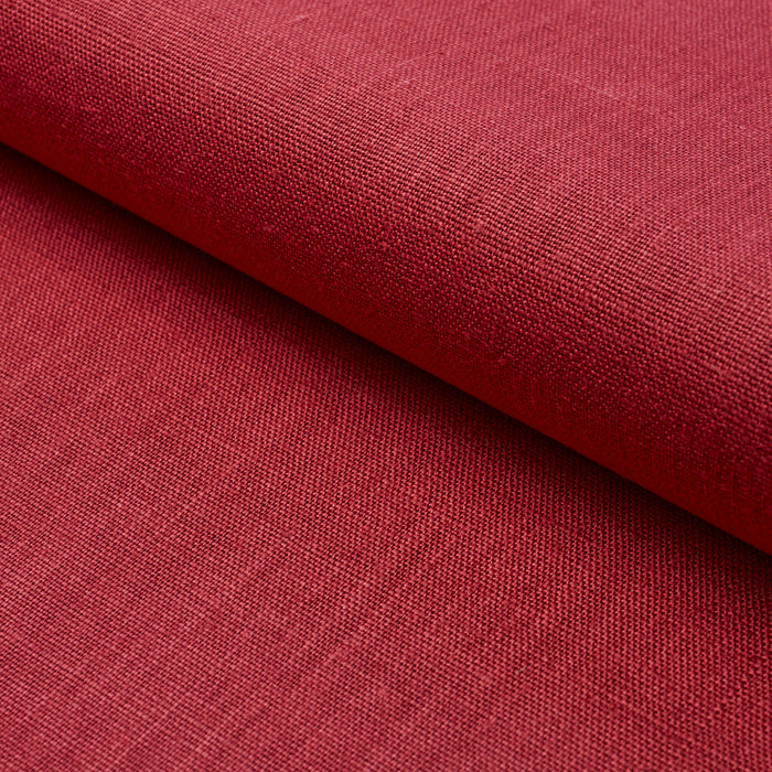 Schumacher Leo Glazed Linen Red Fabric Sample 84967