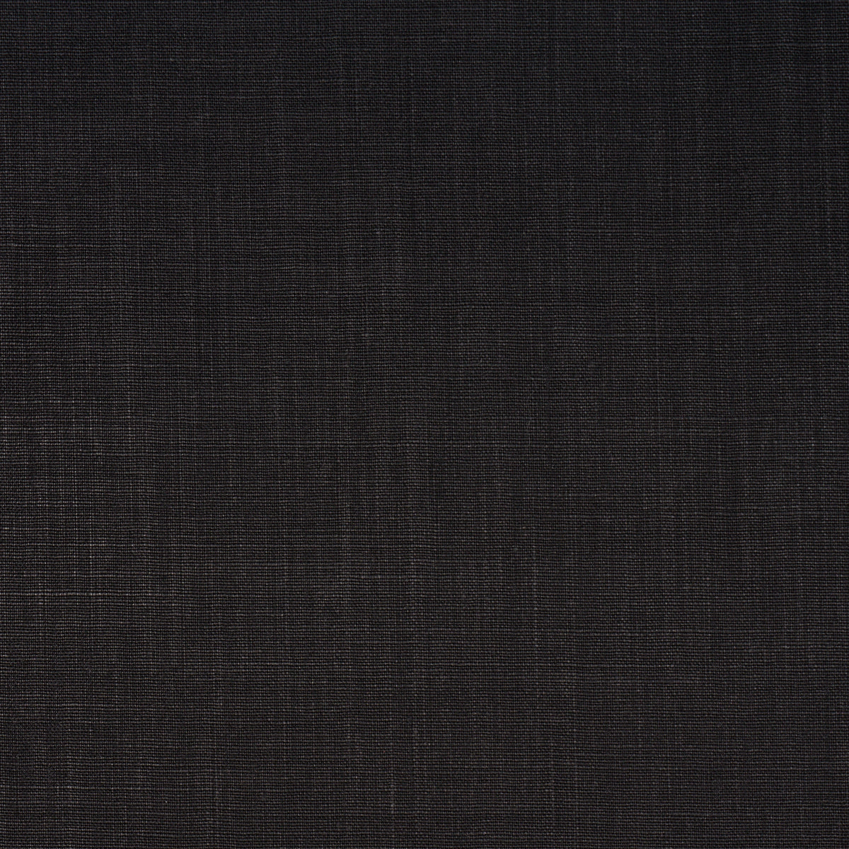 Schumacher Leo Glazed Linen Black Fabric 84969