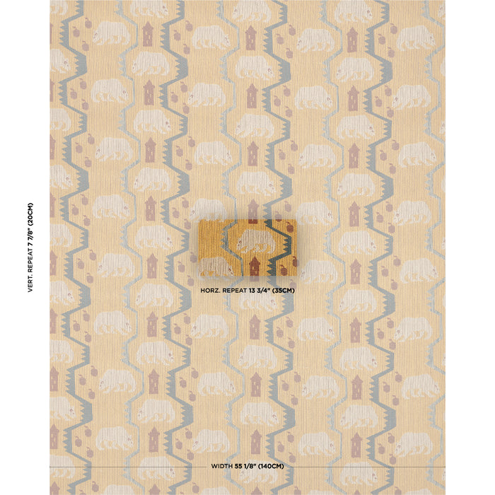 Schumacher Linen Gesso Vinyl Leaf Wallpaper Schumacher 5017286
