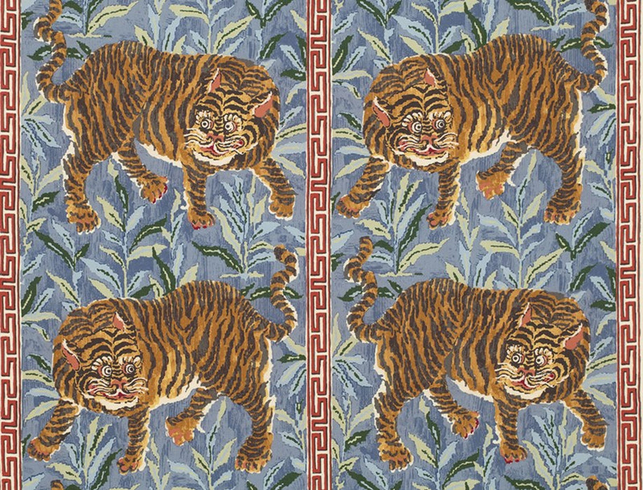 No.9 Thompson Tiger Tiger Starlight Blue Fabric Sample N9012150002