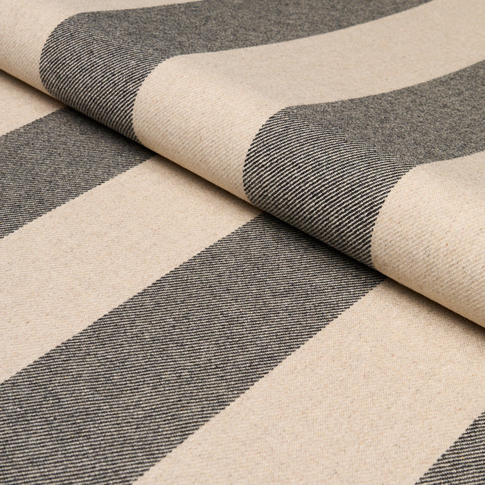 Schumacher Hemlock Stripe Graphite Fabric Schumacher 85042