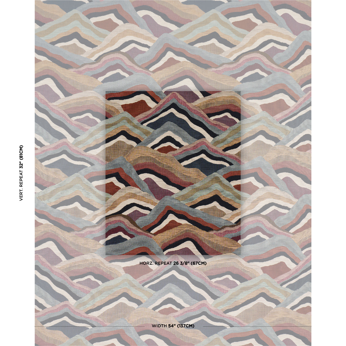 Schumacher Avala Hills Earthy Multi Fabric Sample 85060
