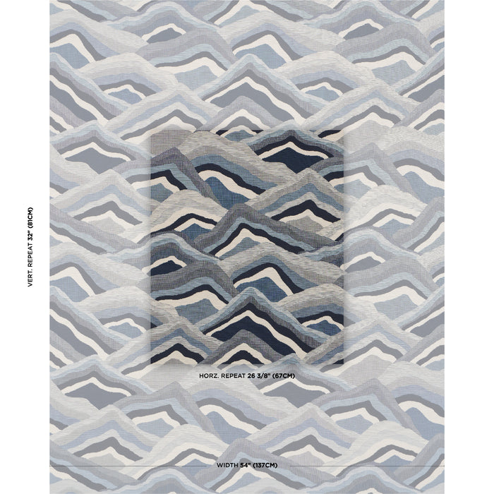 Schumacher Avala Hills Ocean Fabric Schumacher 85062