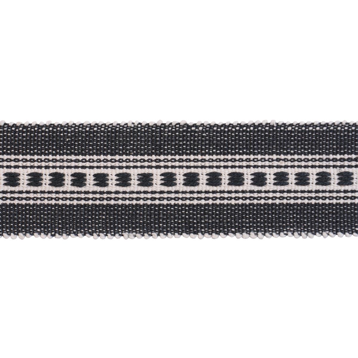 Schumacher Lubeck Tape Narrow Charcoal Trim Sample 85171
