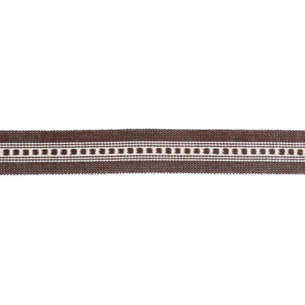 Schumacher Lubeck Tape Narrow Brown Trim Sample 85172