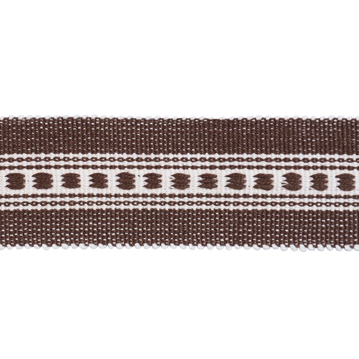 Schumacher Lubeck Tape Narrow Brown Trim Sample 85172