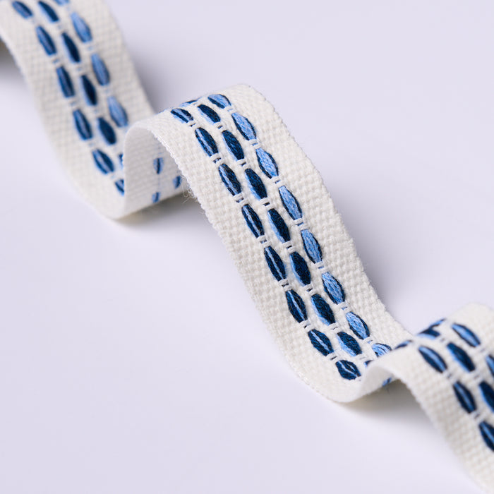 Schumacher Portola Tape Narrow Indoor/Outdoor Blue Trim 85183