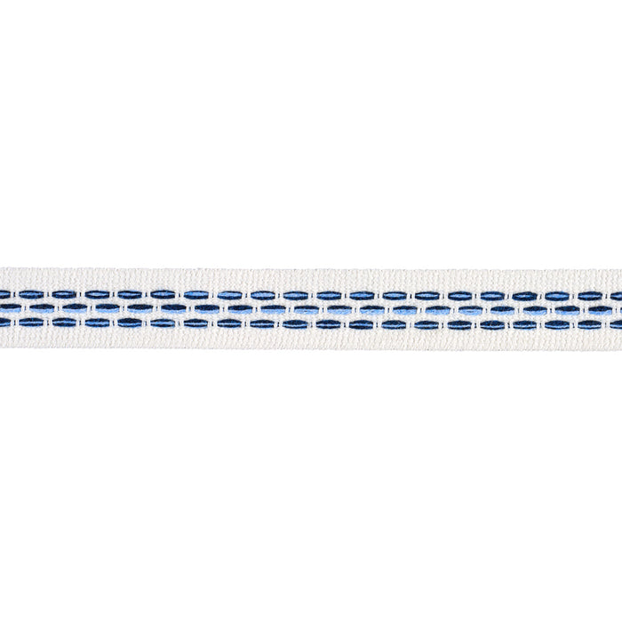 Schumacher Portola Tape Narrow Indoor/Outdoor Blue Trim Sample 85183
