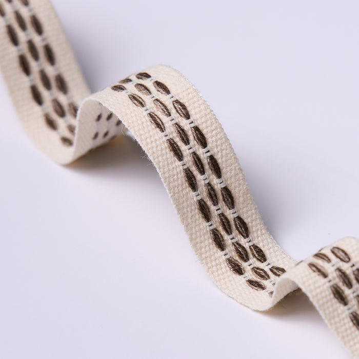 Schumacher Portola Tape Narrow Indoor/Outdoor Pebble Trim 85185