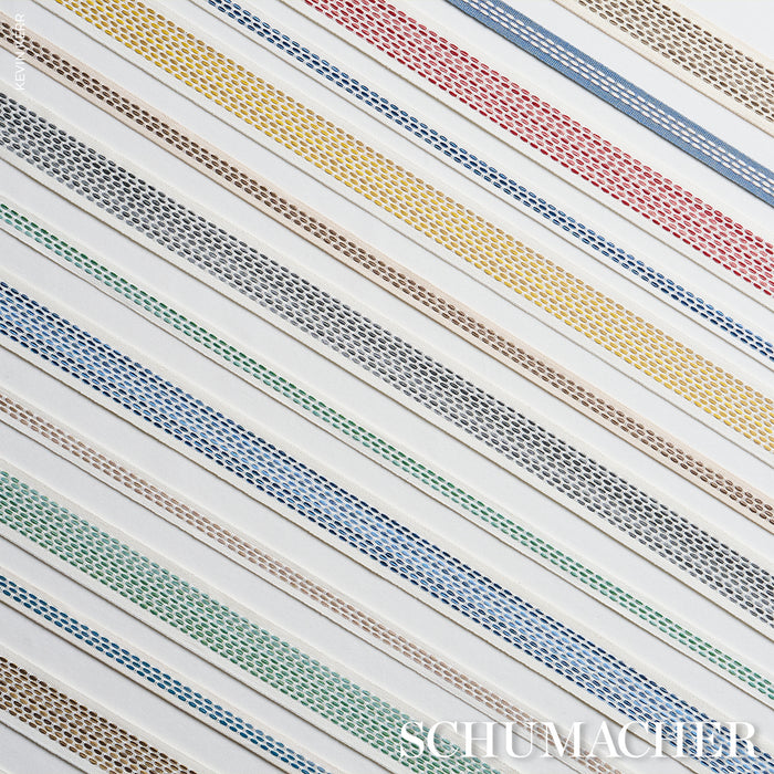 Schumacher Portola Tape Narrow Indoor/Outdoor Pebble Trim 85185