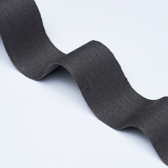 Schumacher Mathias Linen Tape Wide Charcoal Trim Sample 85250