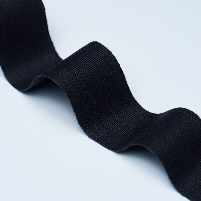 Schumacher Mathias Linen Tape Wide Black Trim Sample 85252
