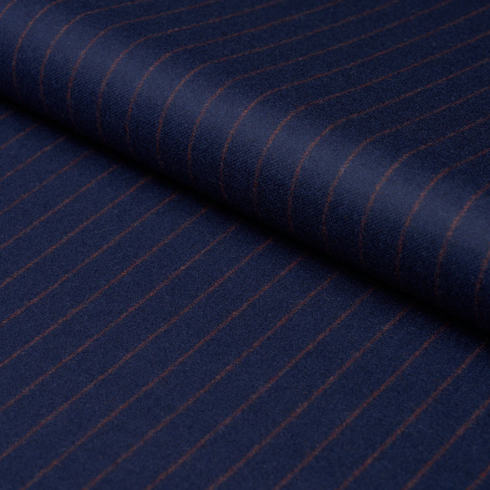 Schumacher Boyd Wool Pinstripe Navy Fabric Schumacher 85280