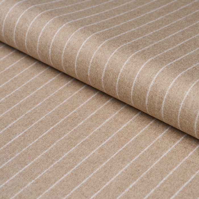 Schumacher Boyd Wool Pinstripe Oat Fabric Schumacher 85282