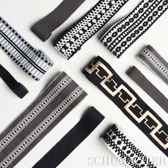 Schumacher Sunnyvale Tape Onyx Trim Sample 85301