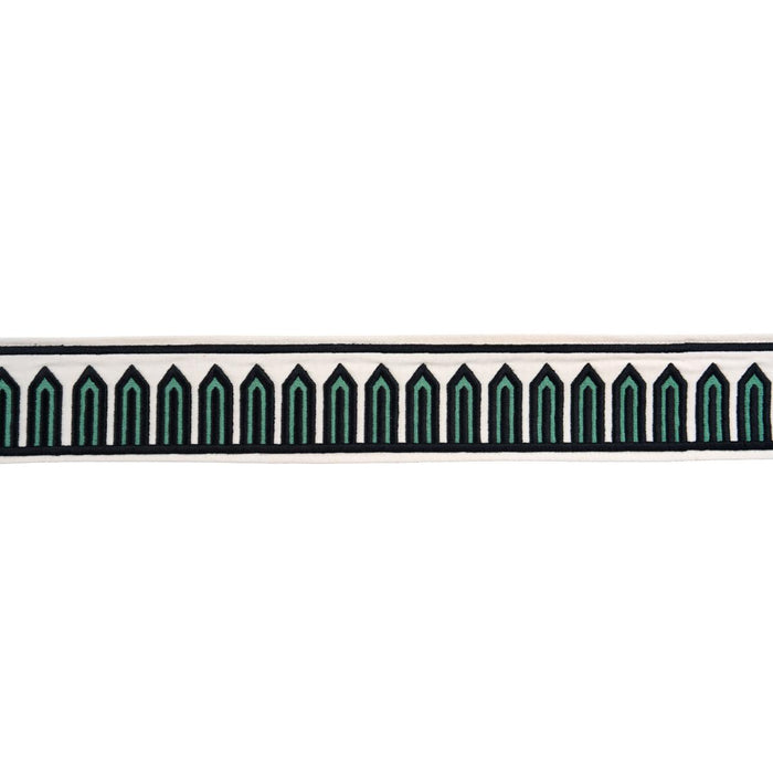 Schumacher Bonaparte Tape Green Trim Sample 85381